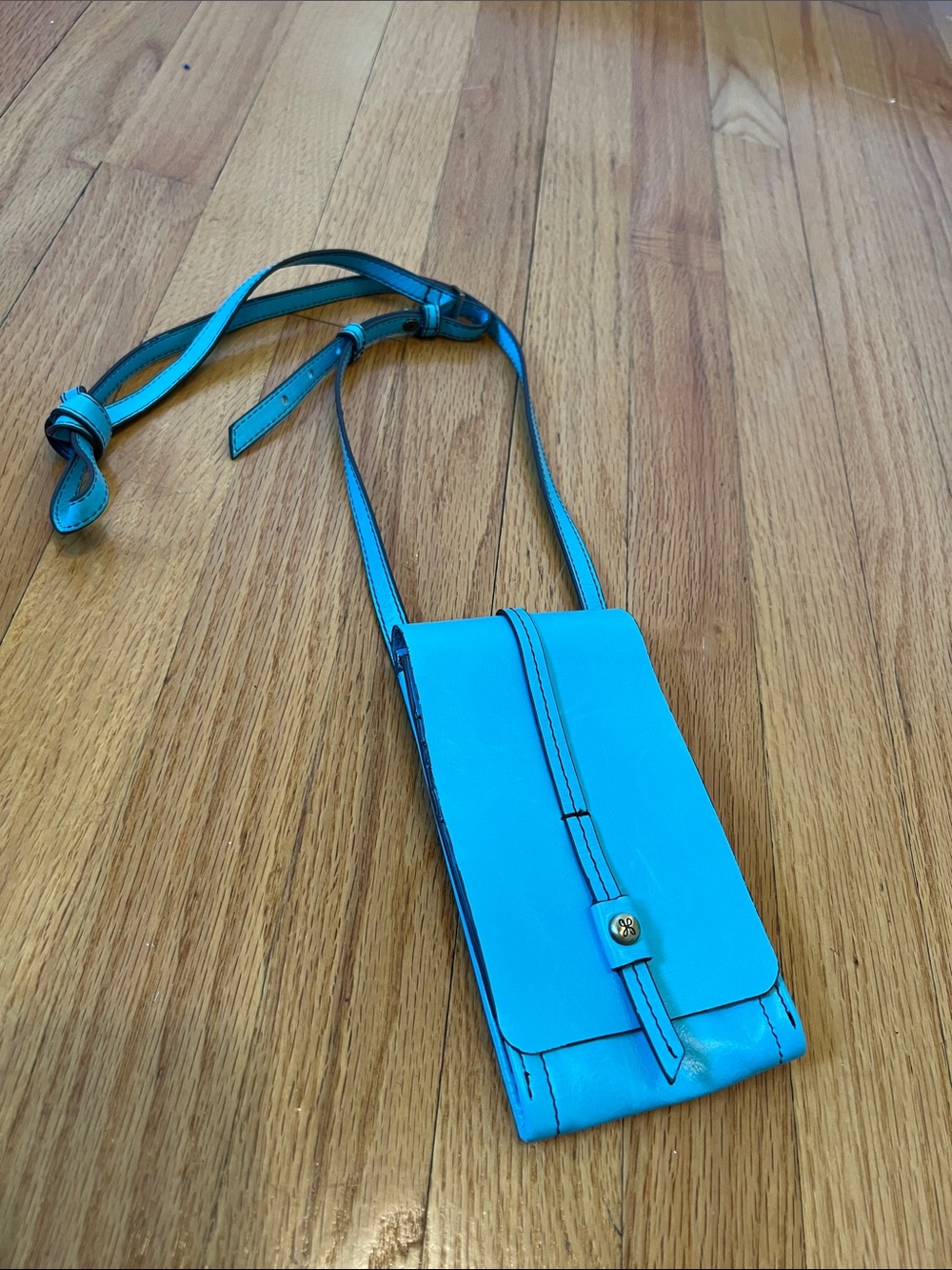 Hobo Leather Crossbody Phone Case/Wallet, Turquoise